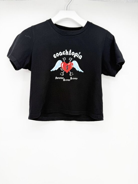 Coachtopia Tops - Coachtopia Black Graphic Crop Top S Lola Tung TSITP